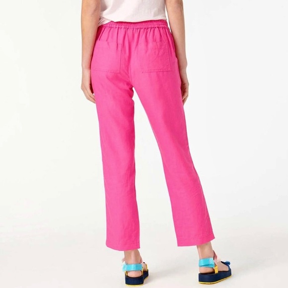 J. Crew Tie-Waist Seaside Pants Women’s Size XS Tassels Pockets Linen Blend - Picture 2 of 11